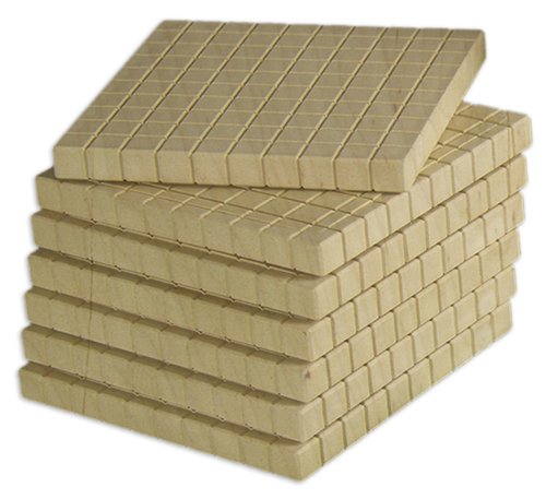 Dienes Decimals Hundreds Boards, natural, Set of 10 pcs.