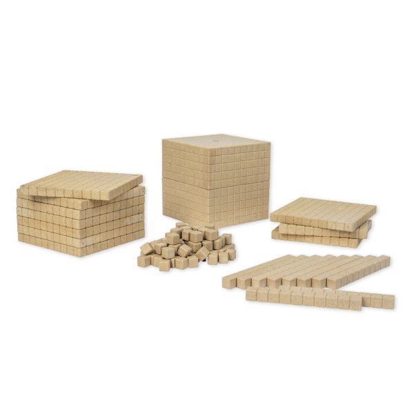 Dienes Basic Assortment, 121 pcs., numbers up to 1,000, natural colours