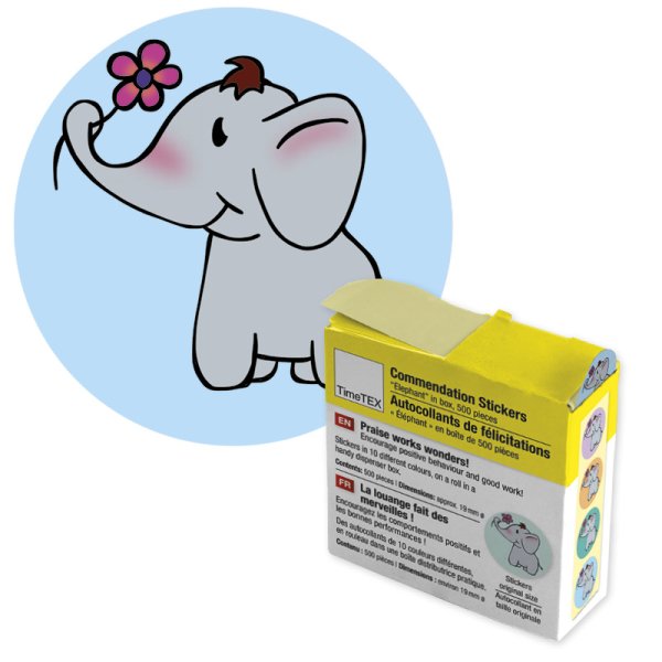 Motivational Stickers "Elephant" in a dispenser box, 500 pcs.