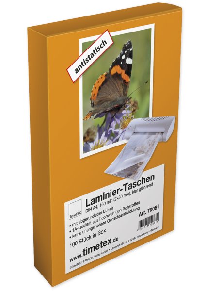 Laminating Pouches A4 2x80 mic gloss finish, 100 pcs.