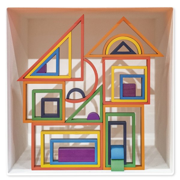 Holzbausteine "Architektur", farbig, 28-tlg.