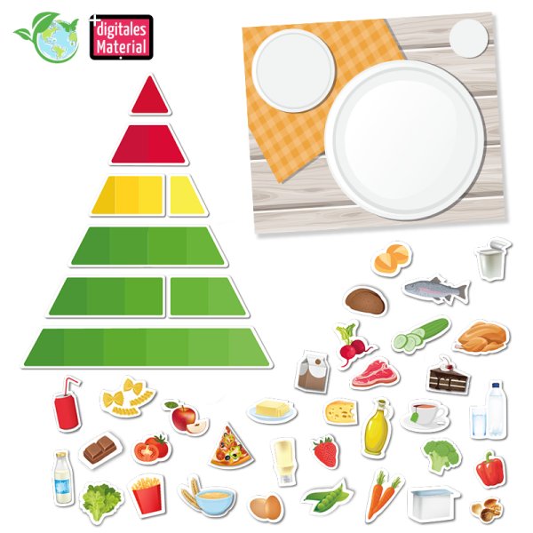 Healthy meals set with food pyramid, magnetic, 78 pcs