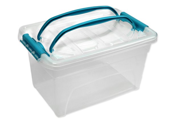 Plastic Box stackable, transparent, with handle, 7 litres