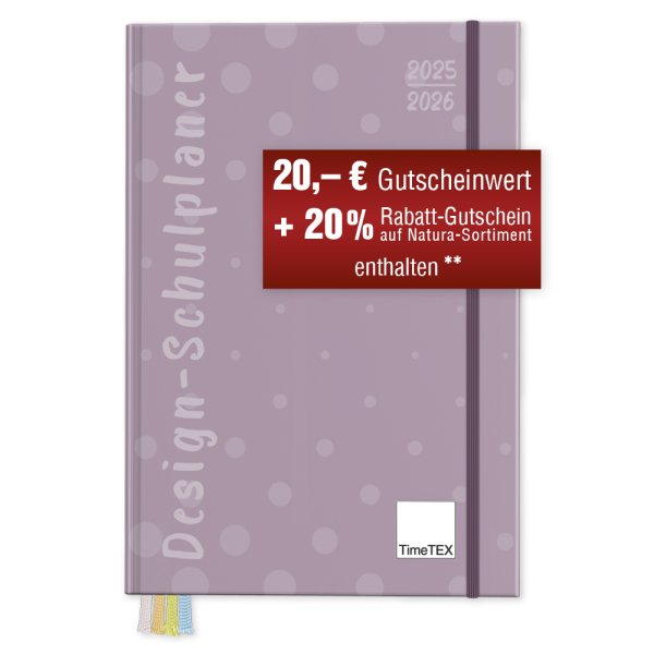 TimeTEX Design School Planner A4-Plus 2025/2026, mauve