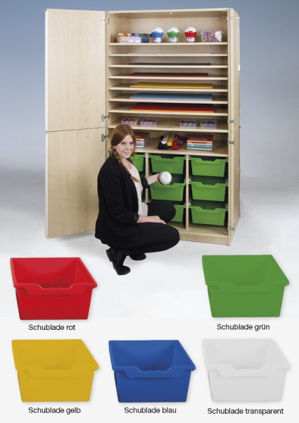 Material Tall Cabinet L Divided, extra deep, 9 shelves, 9 drawers XL