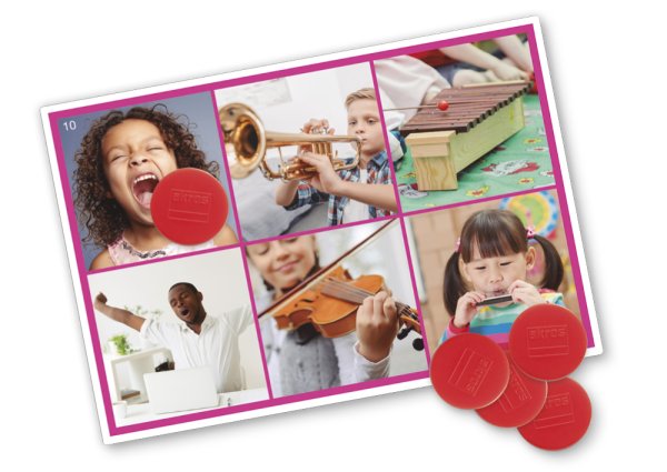 Educational game "Sounds and musical instrument bingo", 176 pieces