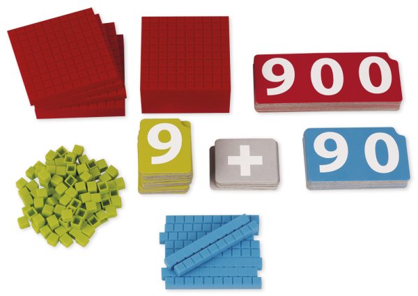 Dienes basic Montessori set, with number cards, 170 pieces, plastic