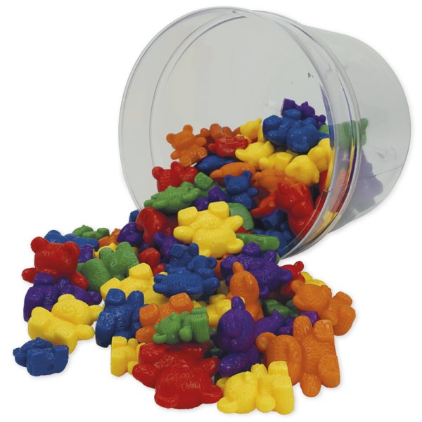 Maths Bears "Family" in box, 6 different colours, 96 pcs.
