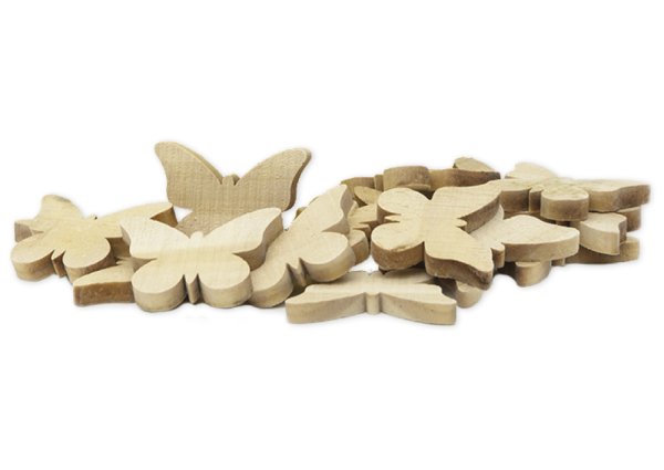 Schmetterlinge aus Holz, klein, 20 Stück