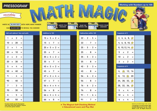 TimeTEX Magic Board "Mathematics" English Arithmetic Fun for Numbers up to 100