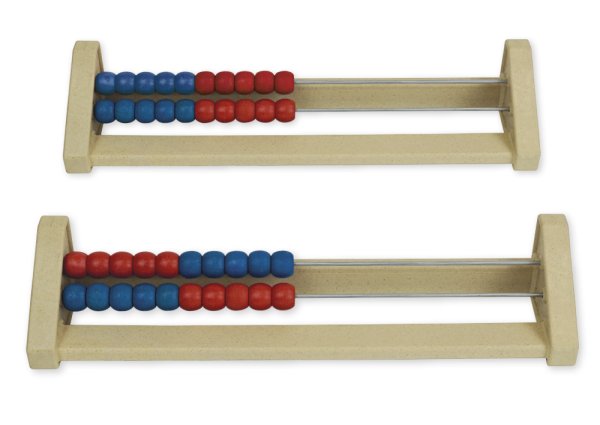 Abacus for the numbers 1-20, red/blue