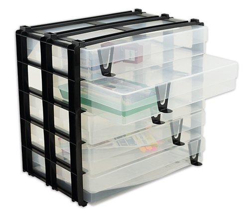 Drawer Block with 5 Plastic Boxes A4, stackable