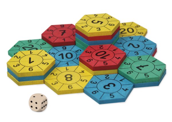 Educational Game "Hexagon Number Castle", 45 pieces