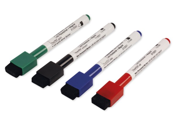Set of Non-Permanent OHP Pens with felt wiper + magnet, 4 pcs.