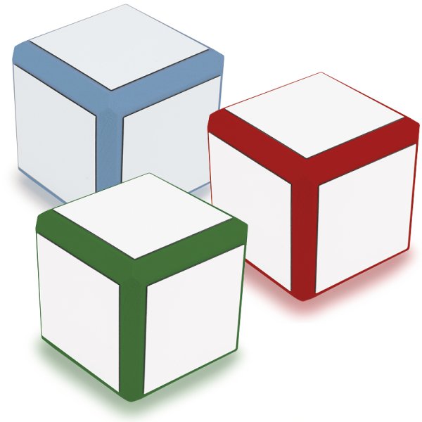 Blank Cube with white surfaces, 8 cm