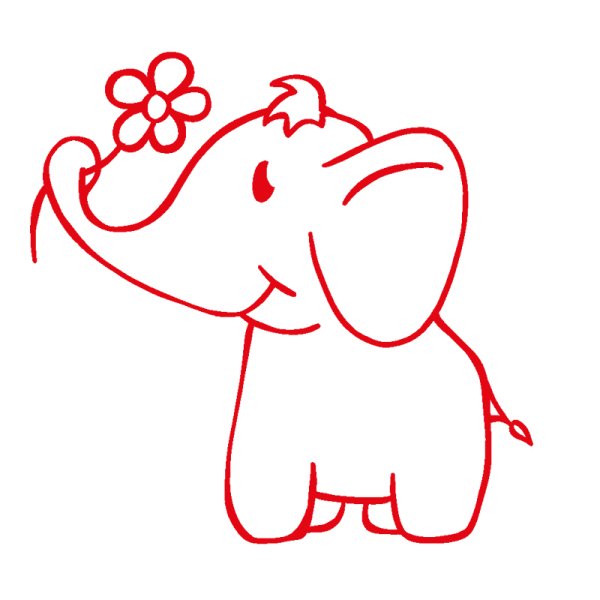 "Perpetuum" Silkscreen Stamp "Elephant", round