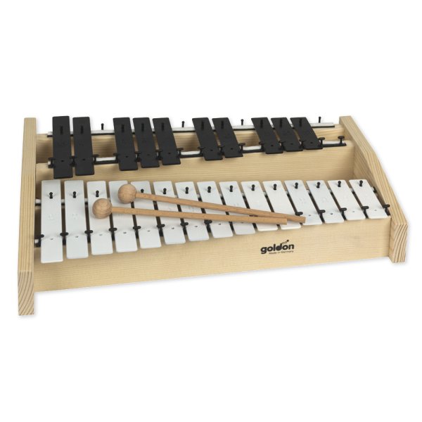 Chromatic Metallophone, 2 octaves c2 - c4, black-white with mallets