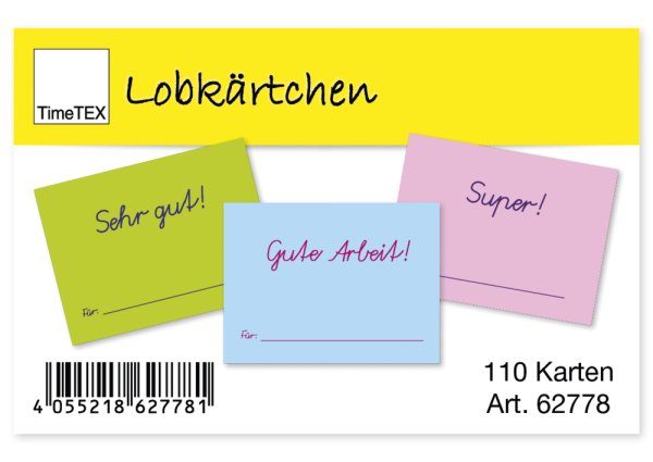 TimeTEX Commendation Cards for Pupils, 110 pcs. in pouch
