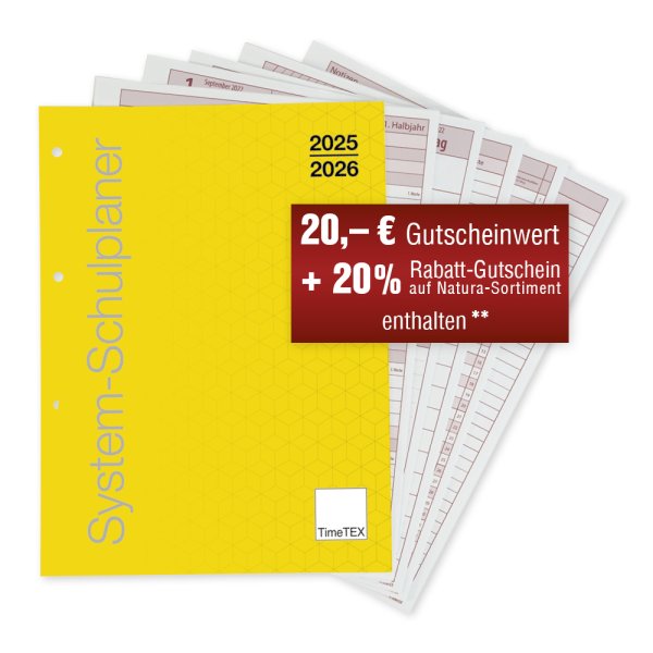 TimeTEX "loose leaf inserts" School Planner, A4-Plus, yellow 2025/2026
