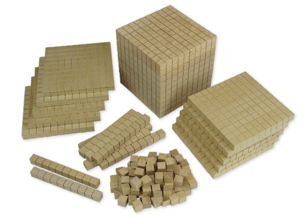 Base Ten Blocks Range 121 pcs., wooden, nos. up to 1,000