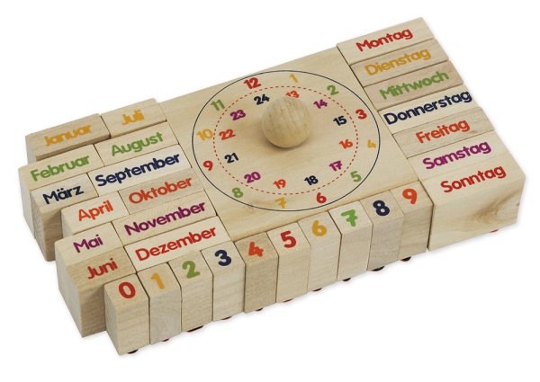 Wooden Stamp "Calendar", 30 pcs.