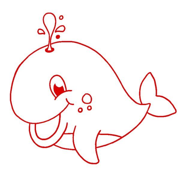 "Perpetuum" Silkscreen Stamp "Whale", round