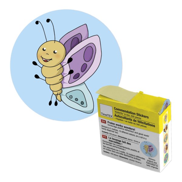Reward Stickers "Butterfly" in a dispenser box, 500 pcs.