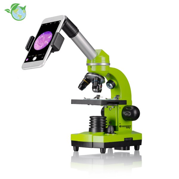 Student microscope, 1,600x, with smartphone adapter