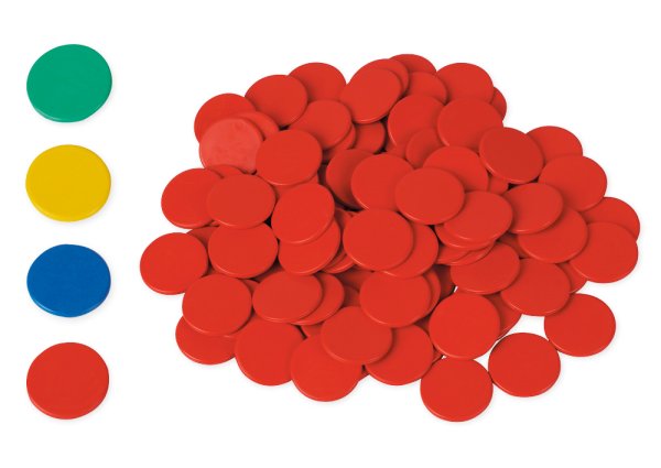 Counters made of RE-Plastic, full colour, 100 pieces