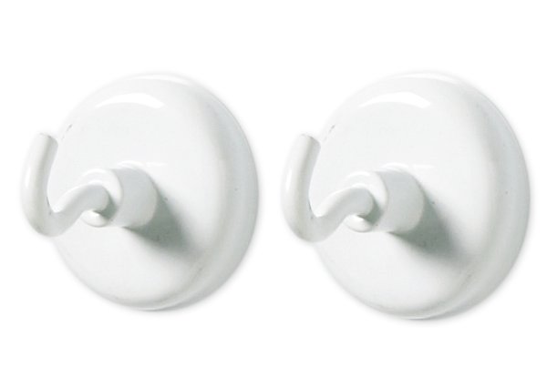 Magnetic Hook Set, 47 mm ø, white, 2 pcs.