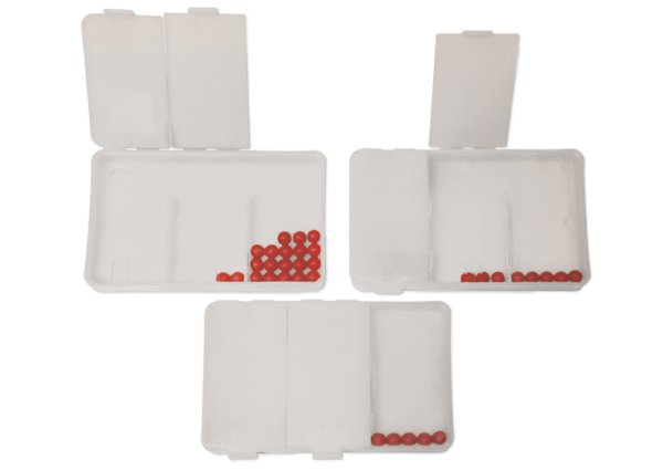 Whisper Shaker Box 3-part, with 20 beads