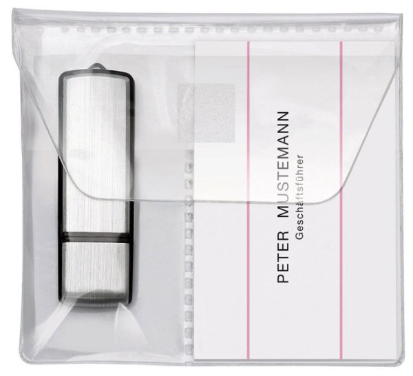 USB Stick Pouch with flap, self-adhesive, 2 pcs.