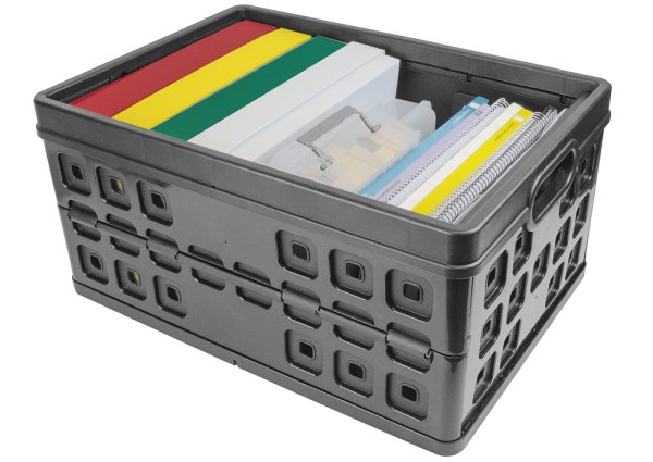 Folding Box in plastic, approx. 46 litres, up to 30 kg, anthracite