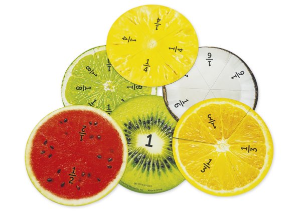 Demo Fractions Circles "Fruit", 203 mm ø, Magnetic, 24 pcs.