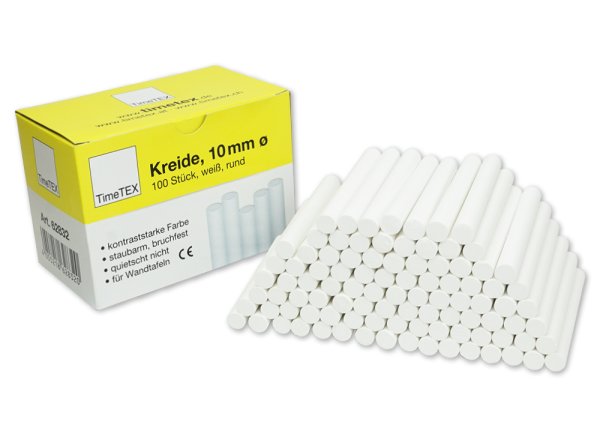 Chalk 10 mm ø, white, 100 pcs.
