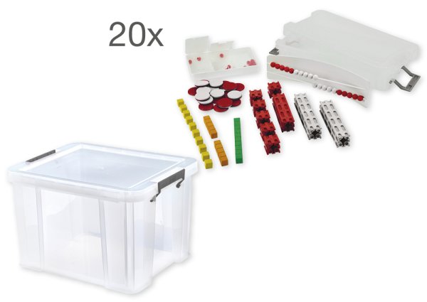 Class set Maths Basic Set Plus number range up to 20, red/white, 20 pieces, in box