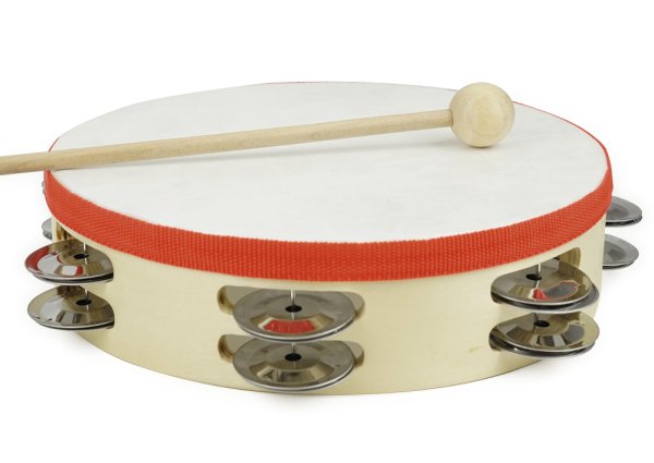 Tambourine with mallet, 20 cm ø