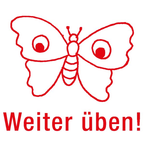 "Perpetuum" Silkscreen Stamp Butterfly "Weiter üben!" ("Keep practicing!")