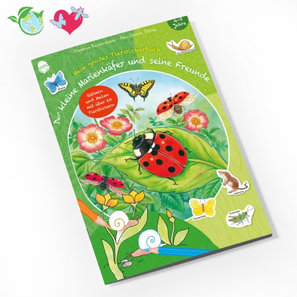 Book "Der kleine Marienkäfer und seine Freunde", 24 pages with 60 stickers