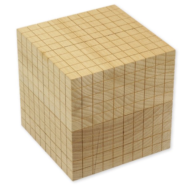 Dienes Decimal Thousand Cube, wooden, 1 pc.