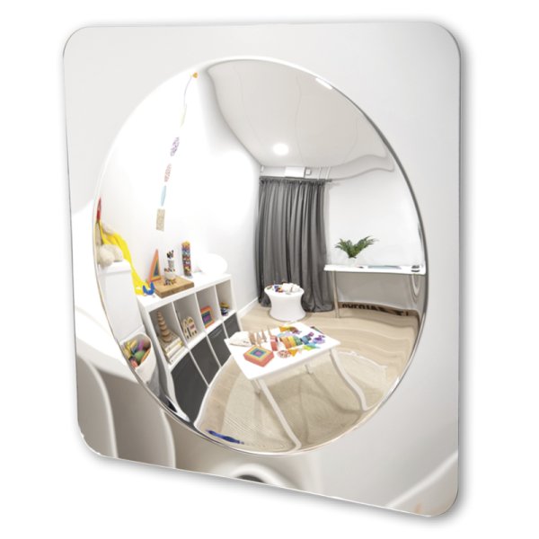 Mirror with single dome, 49x49 cm
