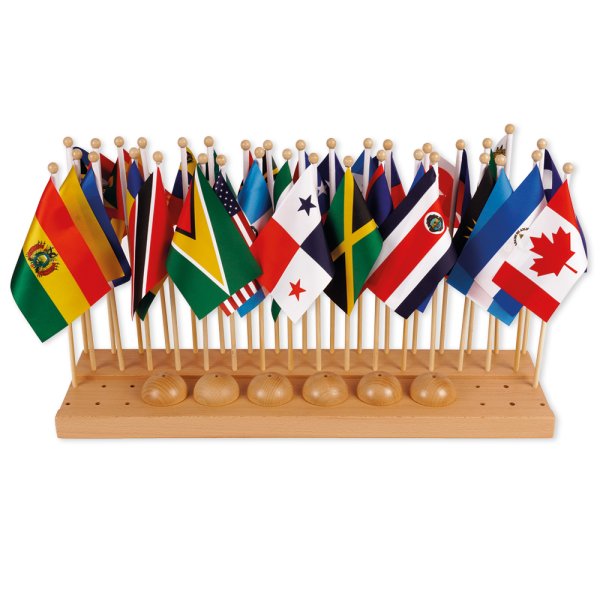 TimeTEX Flag Stand of North and South America "Montessori Premium"