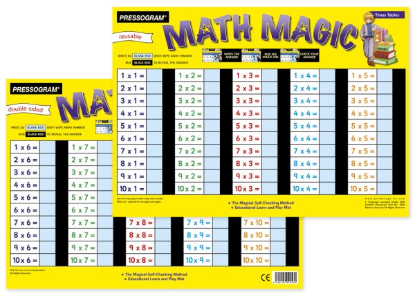 TimeTEX Magic Board "Mathematics" English Small Multiplication Tables (up to 10 x 10)