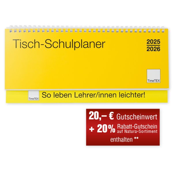 TimeTEX Table School Planner 2025/2026, landscape format