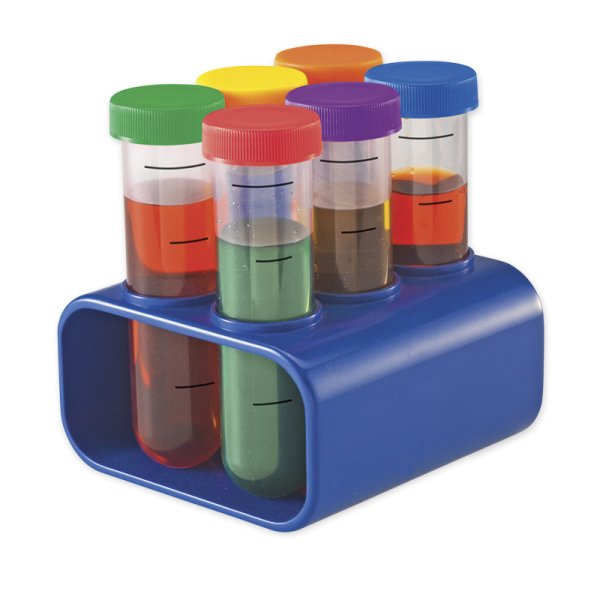 Set of XXL Plastic Test Tubes, 7 pieces, with Stand