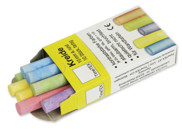 Chalk 10 mm ø, coloured, 10 pcs.