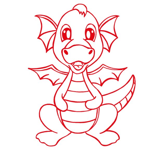 "Perpetuum" Silkscreen Stamp "Dragon", round