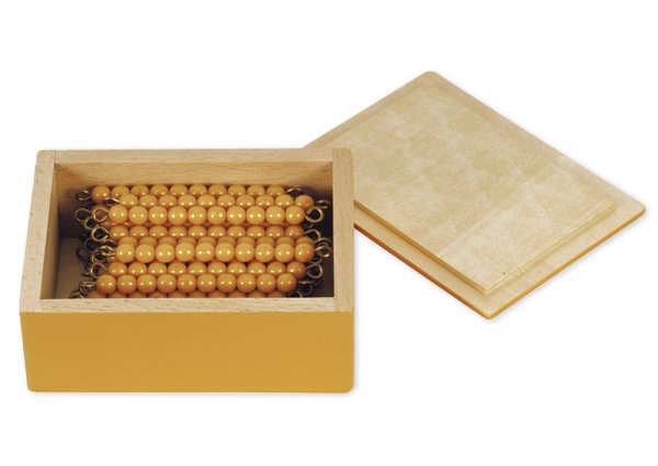 TimeTEX 45 Golden Bead Bars of 10, in box "Montessori Premium"