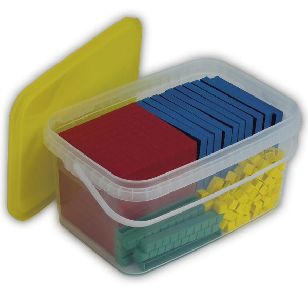 Dienes Basic Assortment, 121 pcs., numbers up to 1,000, coloured, in stacking box