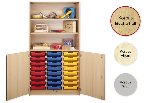 Material Combi Tall Cabinet Shelves L, extra deep, 3 shelves, 24 drawers L
